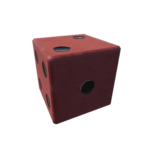 Dice_d6_Plastic Rough Scratched red